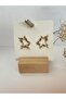 Brand Equivalent Baguette-Cut Stone Star Detail Triple Earrings (with Earcuff) - 2