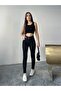 Women's Black 3-Belt High Waist Denim Tight Leg Pants