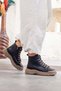 Women's Soft Casual Black Shoes with Fur Inside - 3