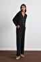 Gold Buttoned Knitwear Cardigan Black - 4
