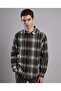 Plaid Shirt with Classic Collar and Long Sleeves
