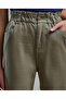 Solid Woven Pants with Button Closure - 5