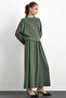 Crew Neck Knitted Sweat Skirt Set Khaki 9386-Tk - 4