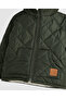 Quilted Hooded Jacket with Zipper Closure - 4
