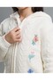 Embroidered Hooded Cardigan with Zipper Closure - 5