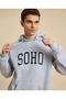 Typography Print Hoodie with Long Sleeves - 4