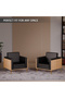 KD 3326 Coco Bolo Wooden Single Seat Sofa with Golden Legs and Black PU Cushion for Office - 6