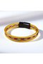 Straw Steel Bracelet with Yellow Tone & Colorful Detail (3 Pieces)