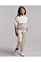 Beige Girl's Sequined Hooded Clothing Set
