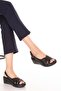Genuine Leather Wedge Heeled Sandals Asy.848 Black - 4