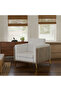 KD 3326 Truffle Davos Oak Wooden Single Seat Sofa with Golden Legs and White PU Cushion - 2