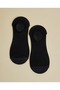 Black Women's 3 Pack Solid No-Show Socks - 2