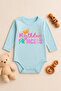 Cute Baby Bodysuit with Printed Text and Snap Fasteners