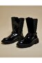 Black Girl Quilted Calf Length Boots - 4