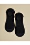 Black Women's 3 Pack Solid No-Show Socks - 3
