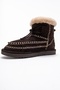 Jorel Brown Suede Genuine Leather Stitched Fur Women's Boots - 4