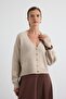Gold Buttoned Knitwear Cardigan Stone - 7