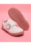 White GIrl Appliqued Velcro Shoes - 3