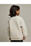 Embroidered Sherpa Sweatshirt with Crew Neck and Long Sleeves - 5