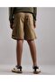 Solid Cargo Shorts with Button Closure - 4