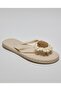 Beige Women's Appliqued Flip-Flops