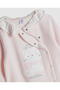 Pink Girl's Appliqued Collared Sleepsuit - 3