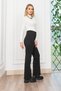 Women's Winter Black High Waist Casual Pants with Pockets and Stretch Fabric, Daily Office Stylish 30314 - 5