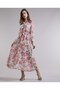 Floral Print Shirt Dress with Long Sleeves