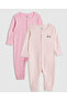Pink Girl's 2 Pack Long Sleeves Sleepsuits