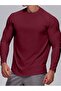 Men's Running Sports Raglan Oval Cut Long Sleeve Cotton Combed T-Shirt - 3