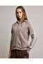 Stripe Detail Hooded Jacket with Zipper Closure