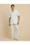 Textured Shirt with Revere Collar and Short Sleeves - 3