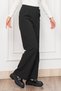 Women's Winter Black High Waist Velcro Detailed Lycra Palazzo Trousers with Pockets Comfortable Daily Office Stylish 30315 - 4
