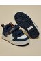Navy Blue Boy Color Block Velcro Shoes - 3