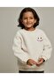 Embroidered Sherpa Sweatshirt with Crew Neck and Long Sleeves