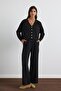 Gold Buttoned Knitwear Cardigan Black - 2