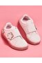 White GIrl Appliqued Velcro Shoes - 4
