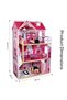 Wooden Dollhouse Triple Floor Extra large w/ Escalator, Furniture & Accessories - Pink - 8
