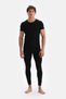 6120V6250 Men's Short Sleeve O Neck Thermal Underwear Suit-Black