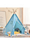 Canvas Foldable Tent and Teepee Playhouse - Blue - 4