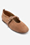 Women's Single Strap Ballerina Shoes Real Leather Rg 8033 Tütün - 3