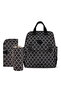 set of 3 Diaper Backpack with Changing Mat and Bottle Bag - Signature Black
