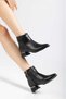 Black Galvanized 4 cm Heel Daily Stylish Women's Boots with Pin Accessories K300 - 2