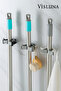 (2 Pieces) Mop Holder Brush Handle Holder Magic Holder Practical Adhesive Wall Hanger Bracket - 3