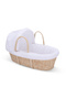 Moses Basket with Waffle Beddings and Mattress - Wooden Brown