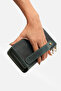Lina Genuine Crazy Leather Portfolio Handbag Double Zipper Model Green - 5