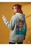 Lenithra Pop Art Van Gogh Back Printed Unisex Oversize Beige Hoodie - 3