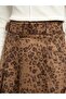 Girl's Suede Asymmetrical Cut Belted Design Skirt - 5