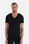 6030 Men's Short Sleeve V-Neck Thermal Top Underwear-Black