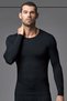 6125 Men's Long Sleeve O-Neck Thermal Top Underwear-Black